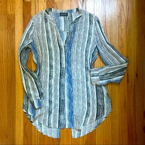 ASTR Blue black stripe tunic Small